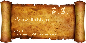 Pósz Baldvin névjegykártya